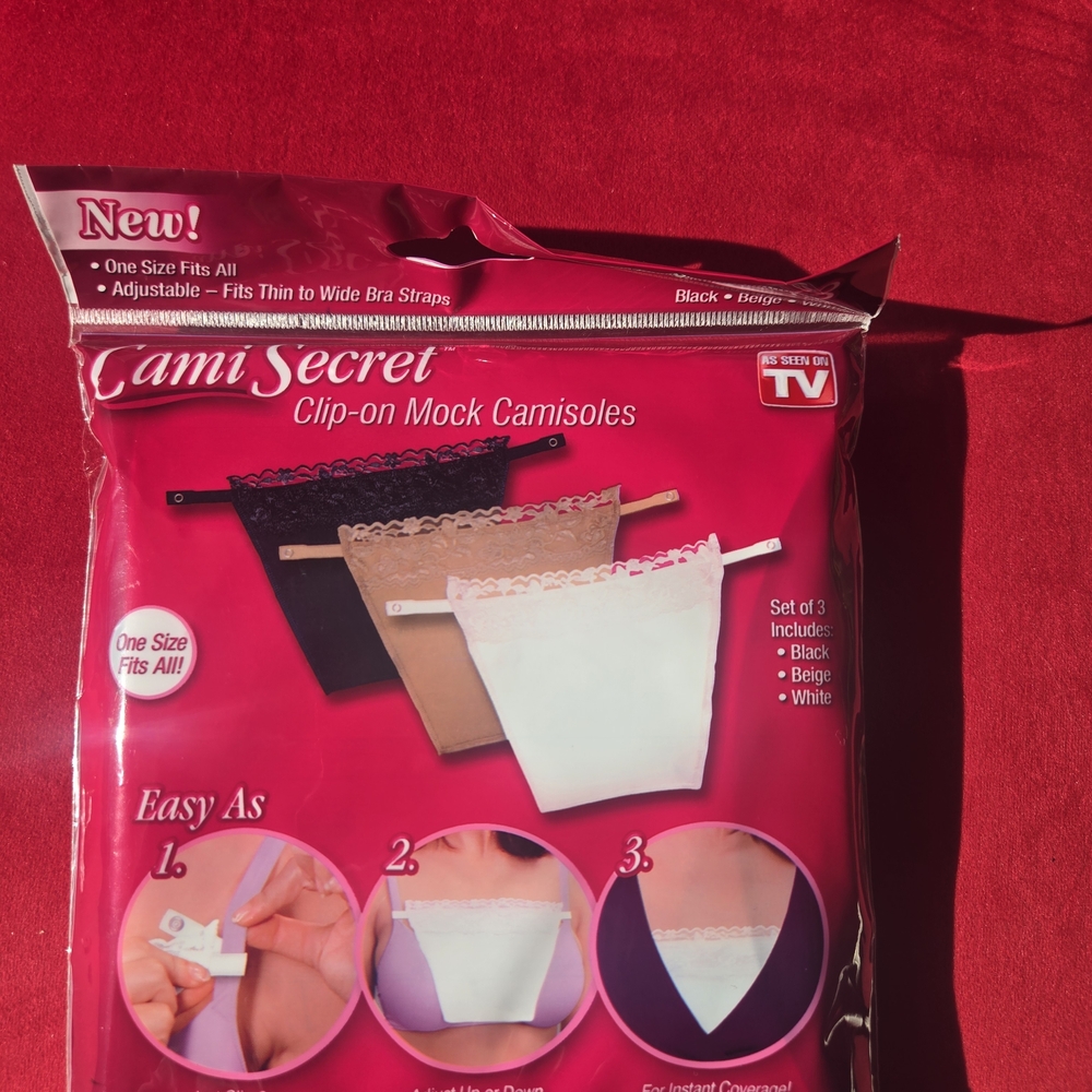 Cami Secret Clip-on Mock Camisoles - Black, White, Tan